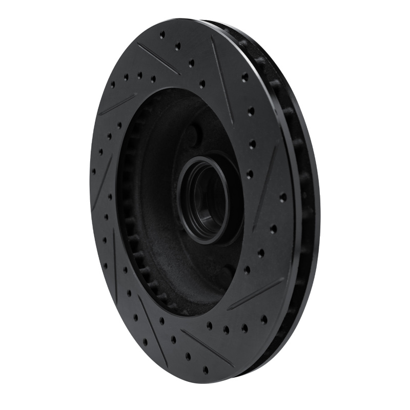 Ford F-150 Brake Rotor (1) - Front Left - R1 Concepts - Drilled & Slotted - Black - `94-`01